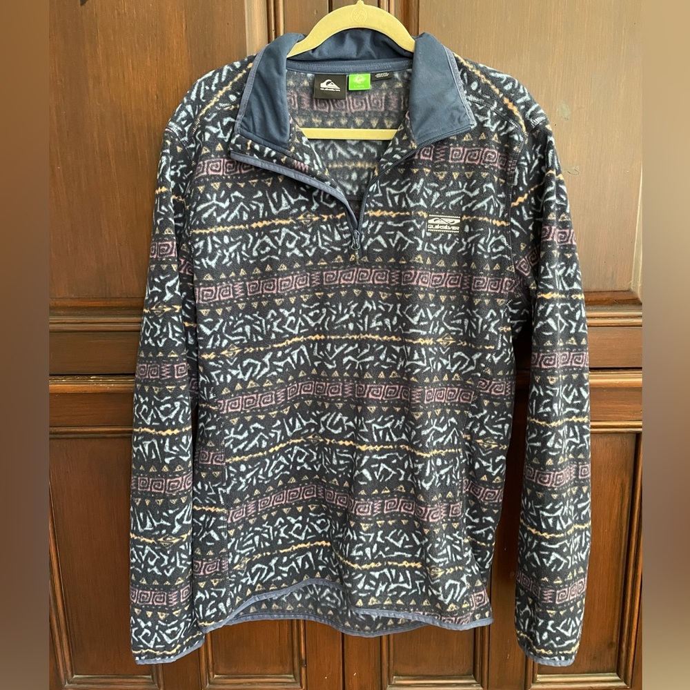 QUICKSILVER Extra Soft Fleece Print Zip Pullover, Women’s Size Large